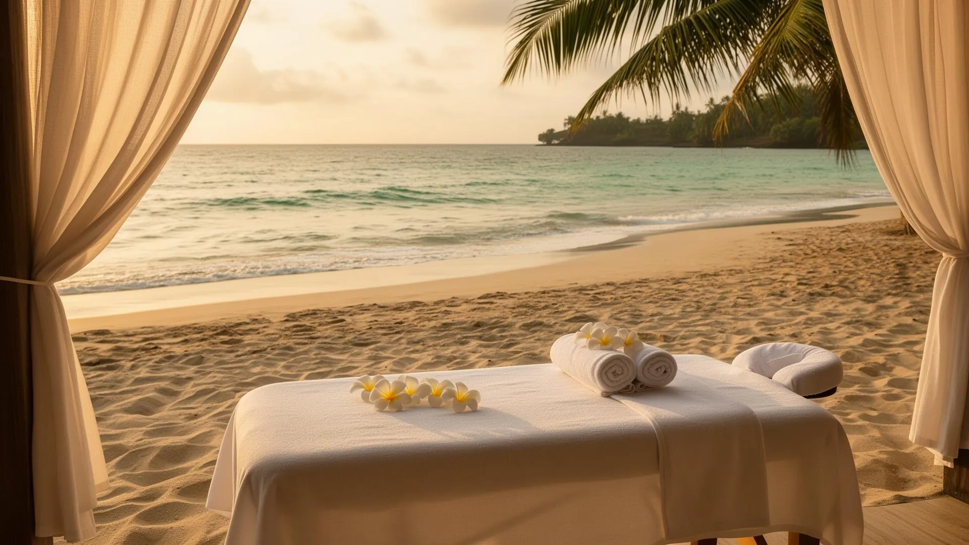 Diani Villa Spa mobile massage setup at a villa terrace